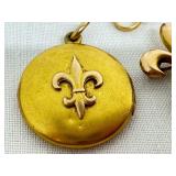 Vintage 14K Gold Earring and Jewelry Set with Unique Locket