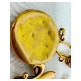 Vintage 14K Gold Earring and Jewelry Set with Unique Locket