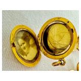 Vintage 14K Gold Earring and Jewelry Set with Unique Locket
