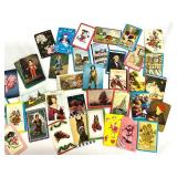 Collection of Vintage Trading Cards with Illustrations