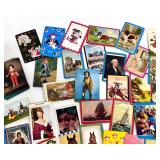 Collection of Vintage Trading Cards with Illustrations