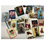 Collection of Vintage Trading Cards with Illustrations