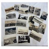 Collection of 20 Vintage Real Photo Postcards with Historical Scenes and Native American Imagery