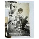 Collection of 20 Vintage Real Photo Postcards with Historical Scenes and Native American Imagery