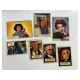 Set of 7 Vintage Trading Cards Featuring Historical and Celebrity Figures