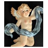 Pair of Vintage Porcelain Cherub Wall Plaques