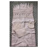 Vintage Lace Runner, Coin Purse and Remnants