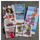 Vintage Painted Linen Towels and Tablecloth