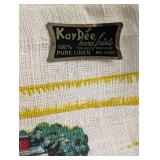 Vintage Painted Linen Towels and Tablecloth