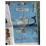 Vintage Painted Linen Towels and Tablecloth