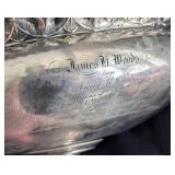 Antique Tiffany and Co Engraved Footed Centerpiece Bowl / Early Tiffany and Co Compote / Edward C. Moore Tiffany and Co