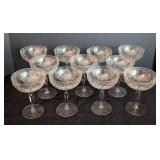 Vintage Etched Floral Wineglass Set