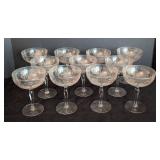 Vintage Etched Floral Wineglass Set