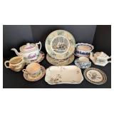 Variety of Vintage Painted Porcelain Dishes