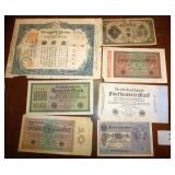 Group of foreign paper money mostly german marks 1917 - 23