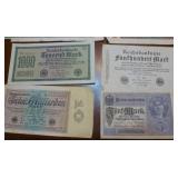 Group of foreign paper money mostly german marks 1917 - 23