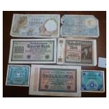 Lot of Marks and Francs and pfennig 1922 - 40