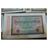 Lot of Marks and Francs and pfennig 1922 - 40