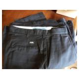THREE size 32, 1 size 40 and 5 42 mens polyester pants, plus size 36 and 40 Cintas cotton