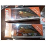 Fishing lot - 3 new rapala Shad, new John Deere spoon lure, New leader sleeves, bait, and rod finish