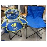 Two camping chairs, one adult and one child