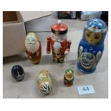 group of 5 nesting dolls