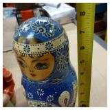 group of 5 nesting dolls