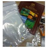 Fishing lot - filet knife, bait, rapala lures, worm bags, map bag, berkeley stainless soap