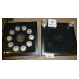 TWO Coin cases with Silver plated whitetail deer coins