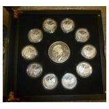 TWO Coin cases with Silver plated whitetail deer coins