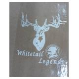 About 70 whitetail legends deer decals and about 50 pins of various legendary deer