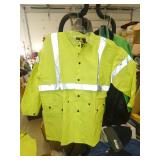 THREE Medium rain suits hi-vis