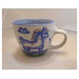 Collectible unique M.A.Hadley pottery - coffee jar, 5 tea or coffee cups