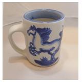 Collectible unique M.A.Hadley pottery - coffee jar, 5 tea or coffee cups