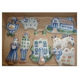 Collectible unique M.A.Hadley pottery - 8 wall hangings, all signed