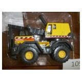 3 new miniatures Tonka crane, dump truck, Harley motorcycle about 4 inches long