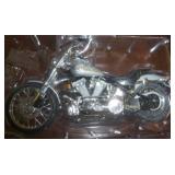 3 new miniatures Tonka crane, dump truck, Harley motorcycle about 4 inches long