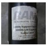 Trailer jack 3,000 lb support capacity, 2,000 lb lift