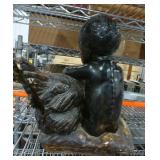 Black americana pottery figure with chicken