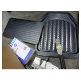 Misc collection - grilling plates, grill cleaner, vintage wall lamp, answering machine, bulbs, décor, new bowl