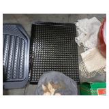 Misc collection - grilling plates, grill cleaner, vintage wall lamp, answering machine, bulbs, décor, new bowl