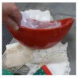 Misc collection - grilling plates, grill cleaner, vintage wall lamp, answering machine, bulbs, décor, new bowl