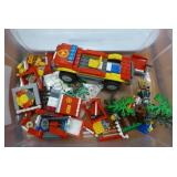 Lego set 4208 fire truck and Block Tech fighter jet