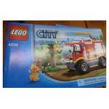 Lego set 4208 fire truck and Block Tech fighter jet