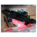 Lego set 4208 fire truck and Block Tech fighter jet