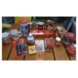 Coke items - cups, cards, bank, tins, ornaments
