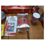 Coke items - cups, cards, bank, tins, ornaments