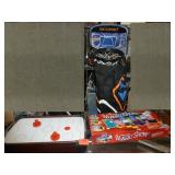 Table top air hockey, magic show and basketball game with sound