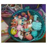Girls bracelets (guessing 75) sketchbook, LOL Surprise dolls in carry case