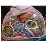 Girls bracelets (guessing 75) sketchbook, LOL Surprise dolls in carry case